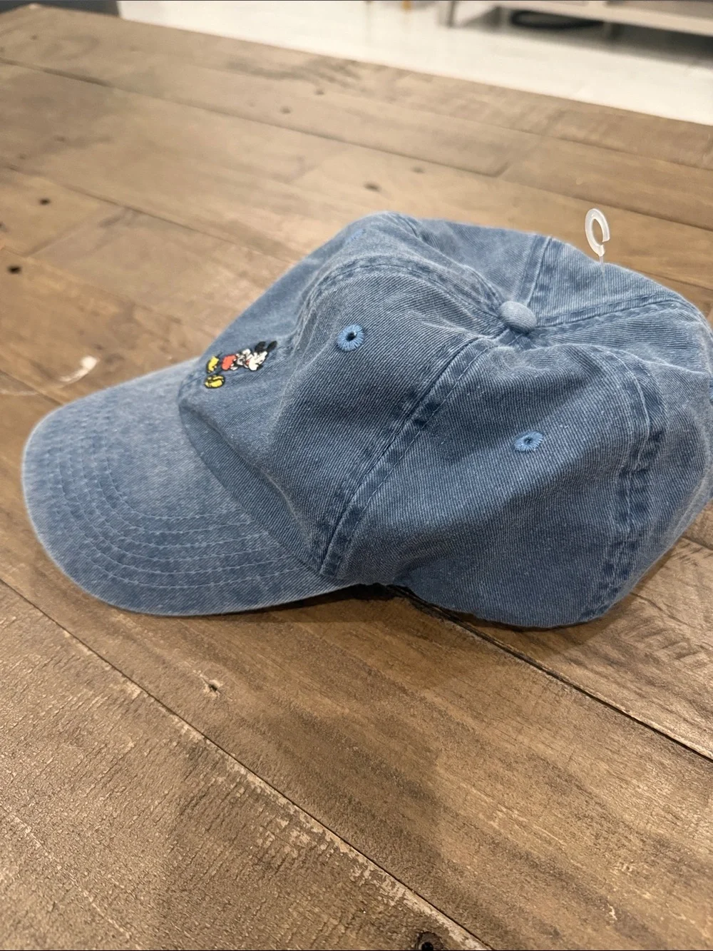 Mickey Mouse Embroidered Denim Baseball Cap - Blue